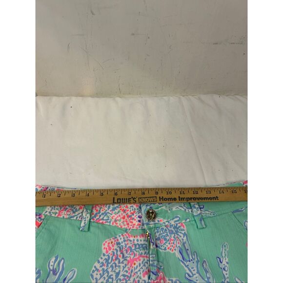 Lilly Pulitzer size 8 green seashells shorts Callahan coral - Picture 9 of 10